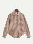 GANT Popeline Bluse mit Streifen 220-CACAO bei Robert Ley