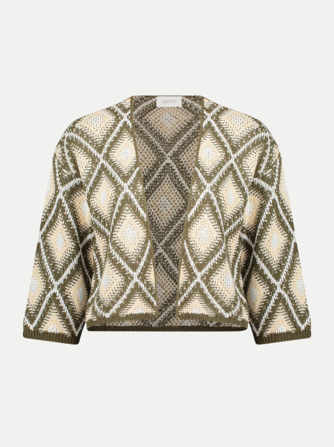 Cartoon Strickjacke mit Karo-Muster bei Robert Ley