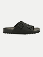 Scholl Schlappe Dorian mit einem Riemen und antiker Schnalle black bei Robert Ley