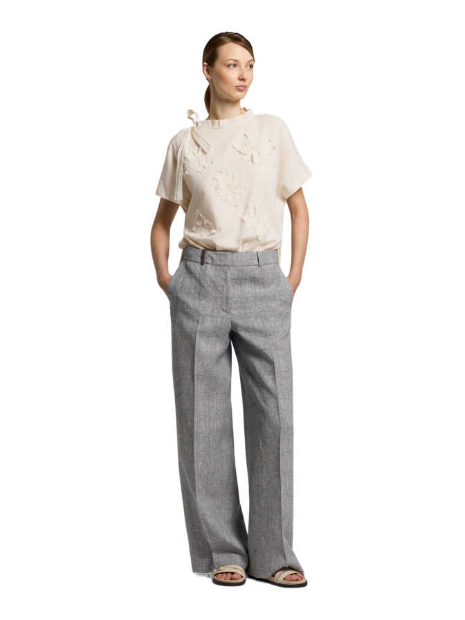 Peserico Bluse mit Blütenapplikation bei Robert Ley