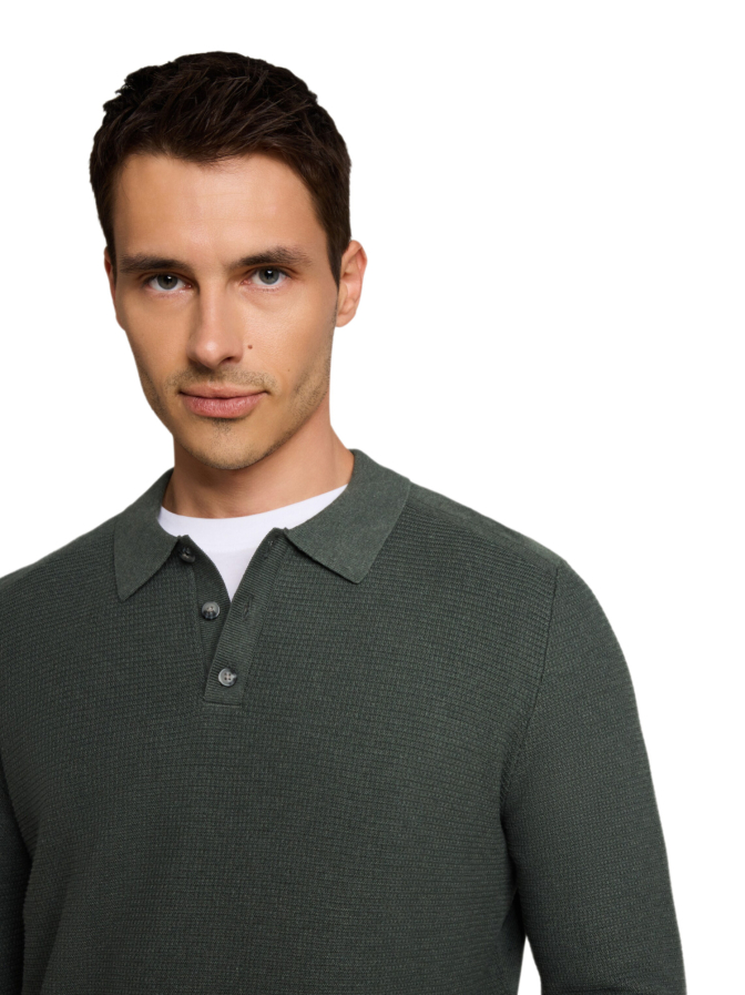 Tom Tailor Casual Langarm Strick-Poloshirt bei Robert Ley