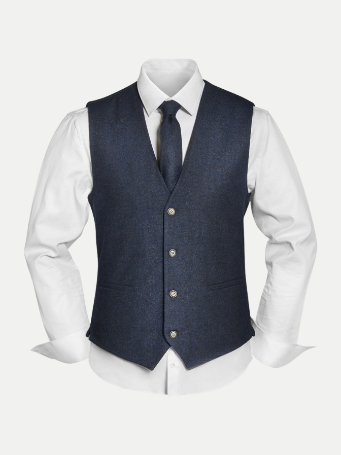 Prince Bowtie Vintage-Outfit mit Weste, Krawatte & Einstecktuch in Wollmischung bei Robert Ley