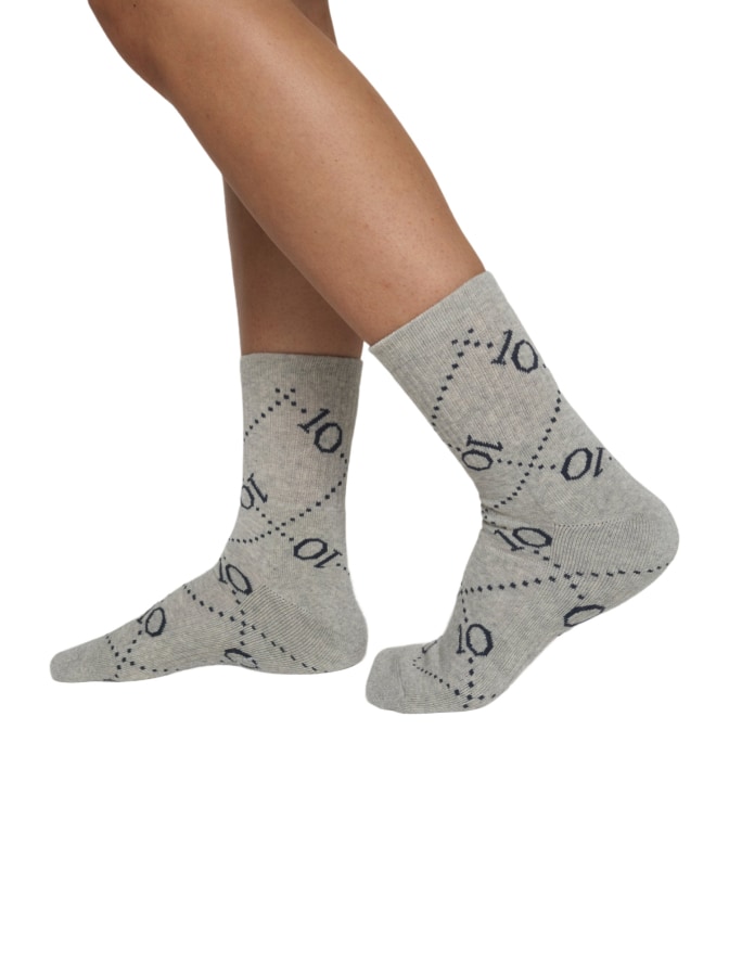 10 Days Rippenstricksocken mit Allover-Monogramm Logo bei Robert Ley