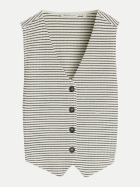 Tom Tailor Denim Strukturierte Weste 40392-white black knit stripe bei Robert Ley