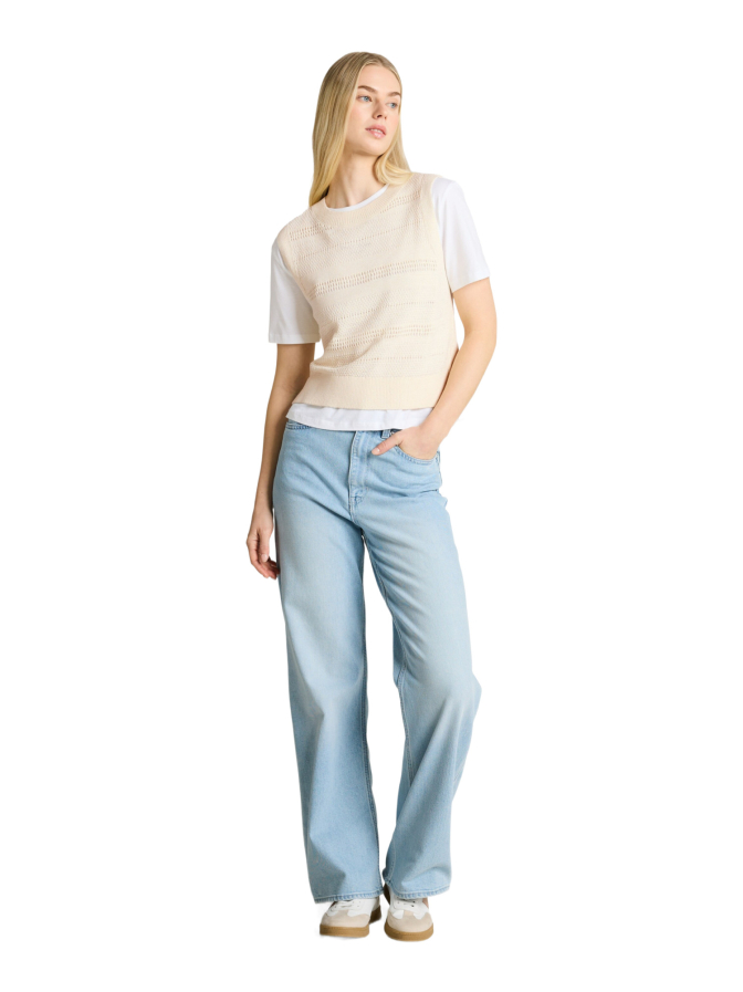 Tom Tailor Denim Strickweste mit Lochmuster bei Robert Ley
