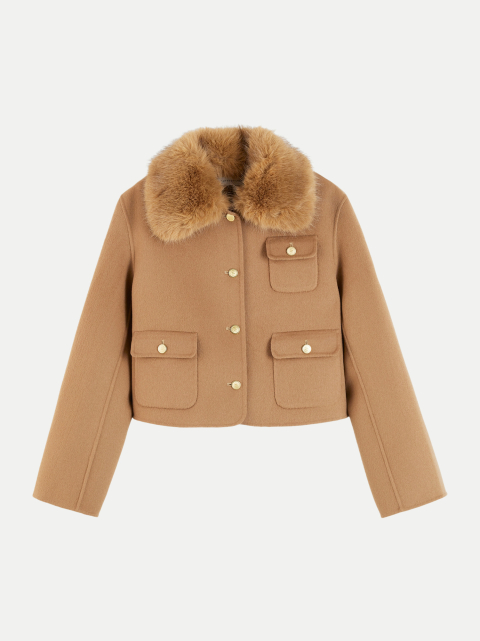 Tommy Hilfiger Wollblouson mit Kunstfellkragen bei Robert Ley
