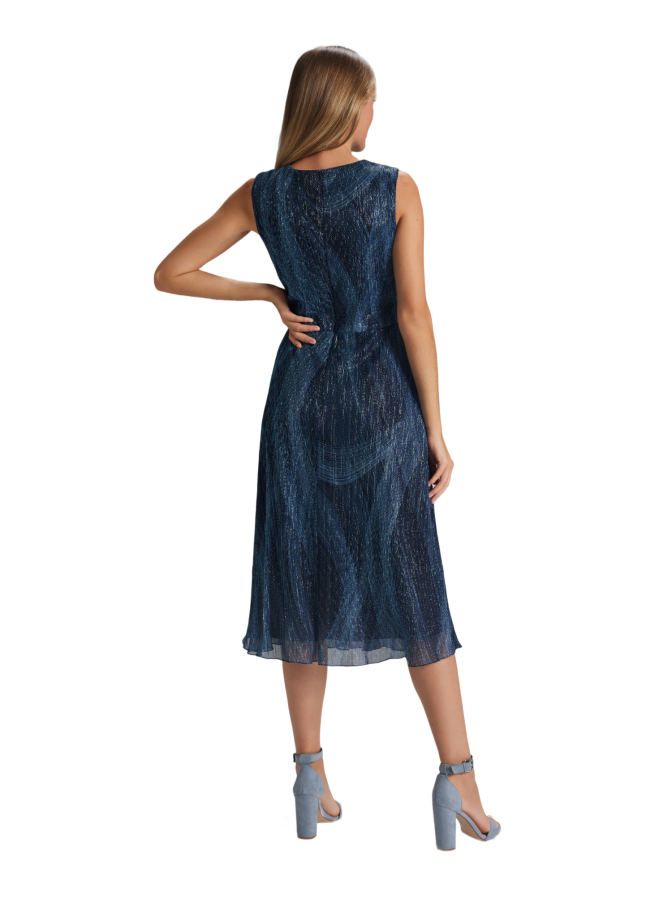 Swing Plissiertes Kleid mit Metallicfäden bei Robert Ley