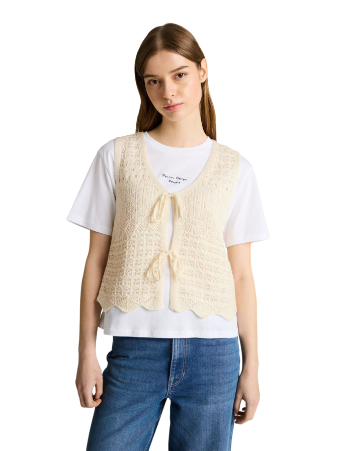 Tom Tailor Denim Gestrickte Weste mit Schleifen bei Robert Ley