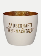 Giftcompany Windlicht Madras mit Motiv H: 8,5cm weiss/gold Zauberhafte Weihnachtsze bei Robert Ley