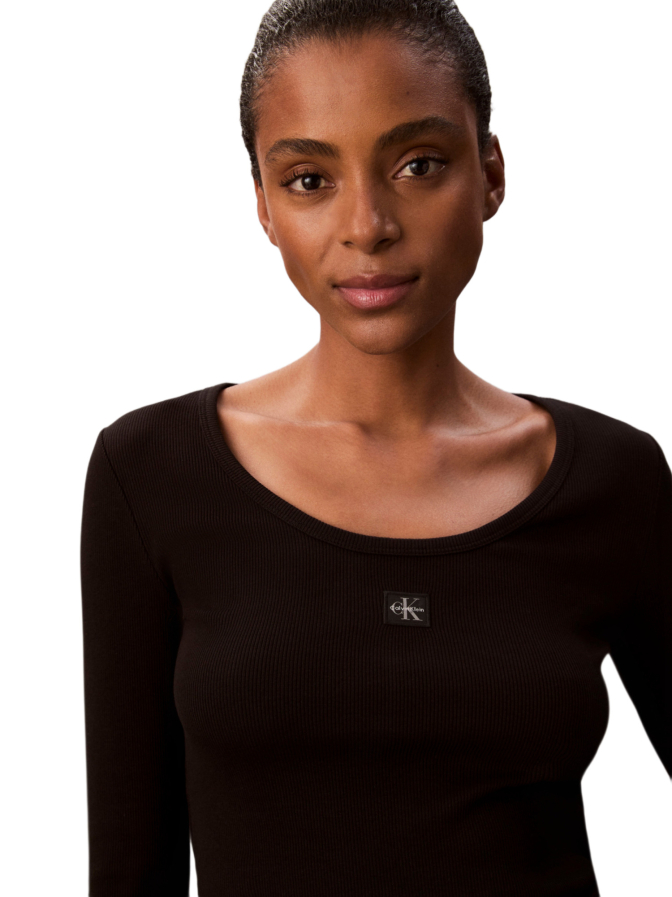 Calvin Klein Jeans Langarmshirt Woven Label bei Robert Ley