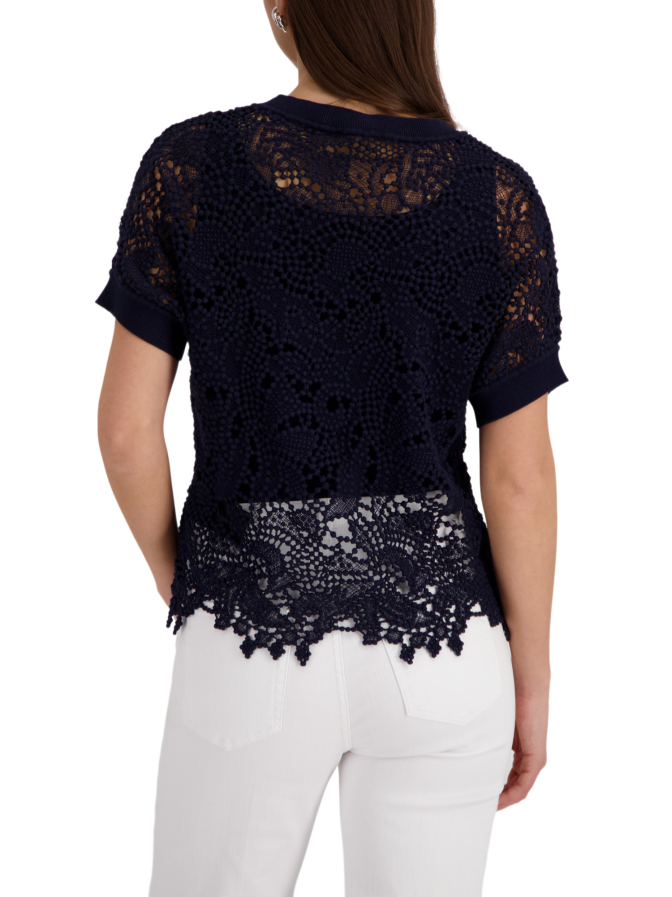 Monari Pullover mit Spitzenmuster bei Robert Ley