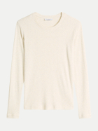 Marc O'Polo DENIM Rippjersey-Longsleeve 1171-White Blush bei Robert Ley