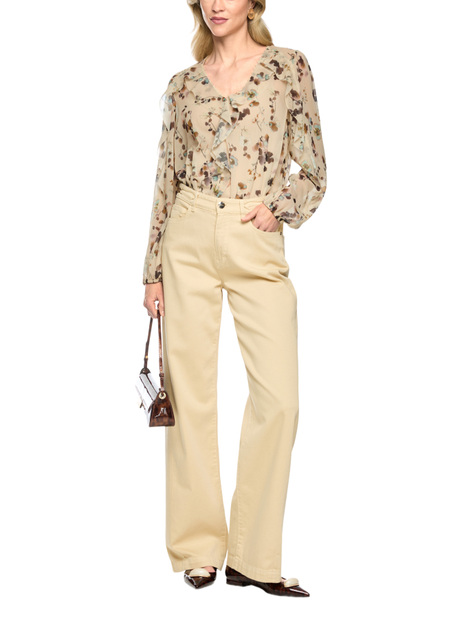 Marc Cain Bluse mit Blüten und Volants bei Robert Ley