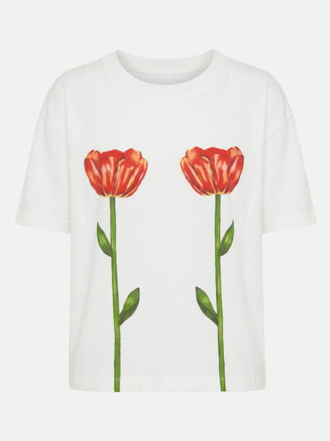 Farm Rio T-Shirt mit tropischen Rosen bei Robert Ley