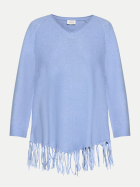 Cartoon Strickpullover mit Fransen 8713-Light Blue Melange bei Robert Ley
