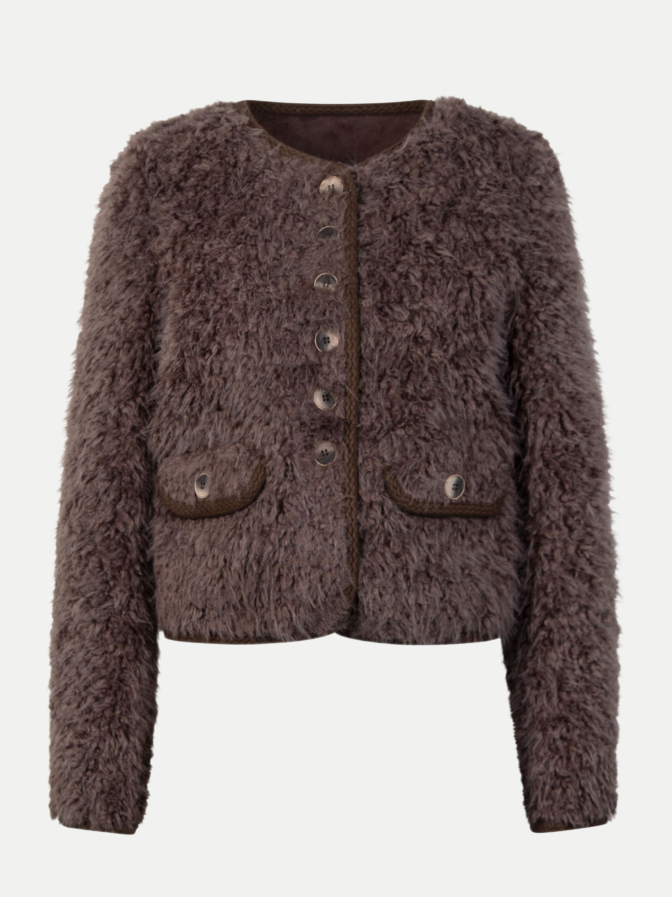 White Label Faux-Fur Kurzjacke im Trachten-Chic bei Robert Ley