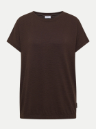 Cecil T-Shirt mit Rundhals und Struktur 17673-brown cacao bei Robert Ley