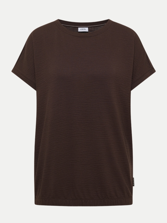 Cecil T-Shirt mit Rundhals und Struktur bei Robert Ley