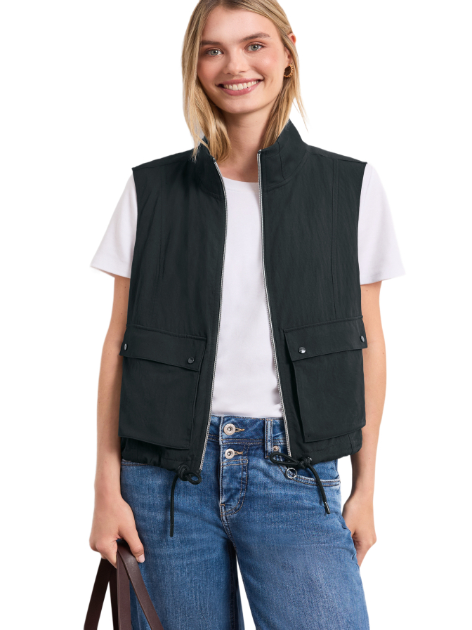 Street One Weste mit Zipper und Tunnelzug bei Robert Ley