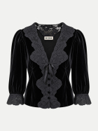 Rixo Samt-Jacke Ursula mit Spitzen Details black bei Robert Ley