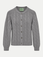 FTC Cashmere Cardigan mit Zopfstrickmuster 0925opalgrey bei Robert Ley