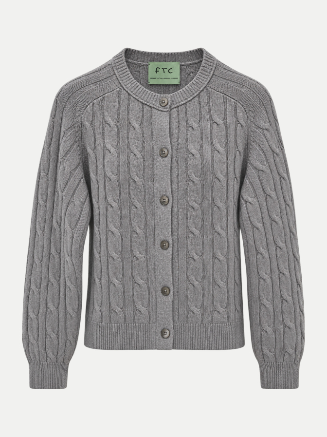 FTC Cashmere Cardigan mit Zopfstrickmuster bei Robert Ley