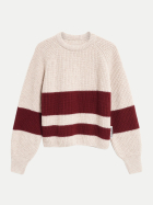ARMEDANGELS Gestreifter Rippstrick Pullover 3691-honey melange-velvet red bei Robert Ley