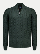 NZA New Zealand Auckland Zopfstrickpullover mit Troyer-Kragen 1791-DARK HUNTER bei Robert Ley