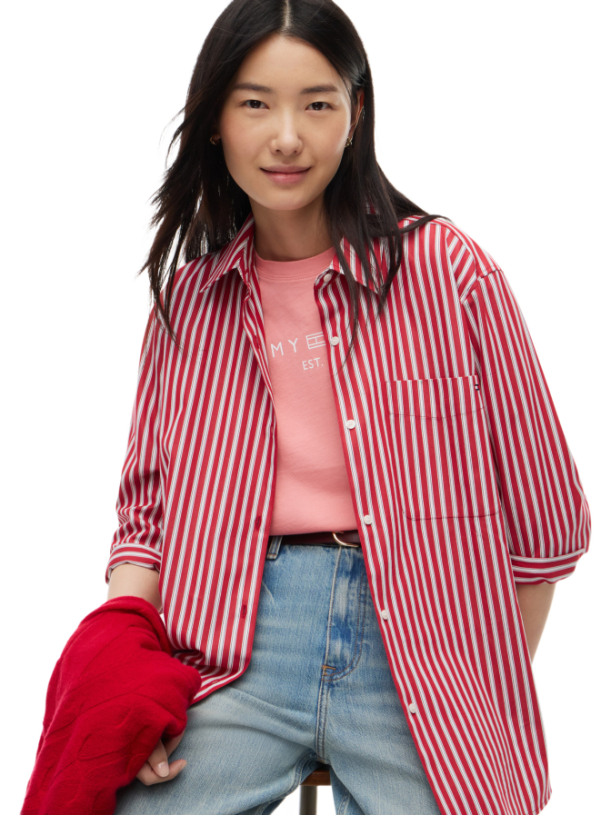 Tommy Hilfiger Oversized Hemdbluse mit Streifen bei Robert Ley
