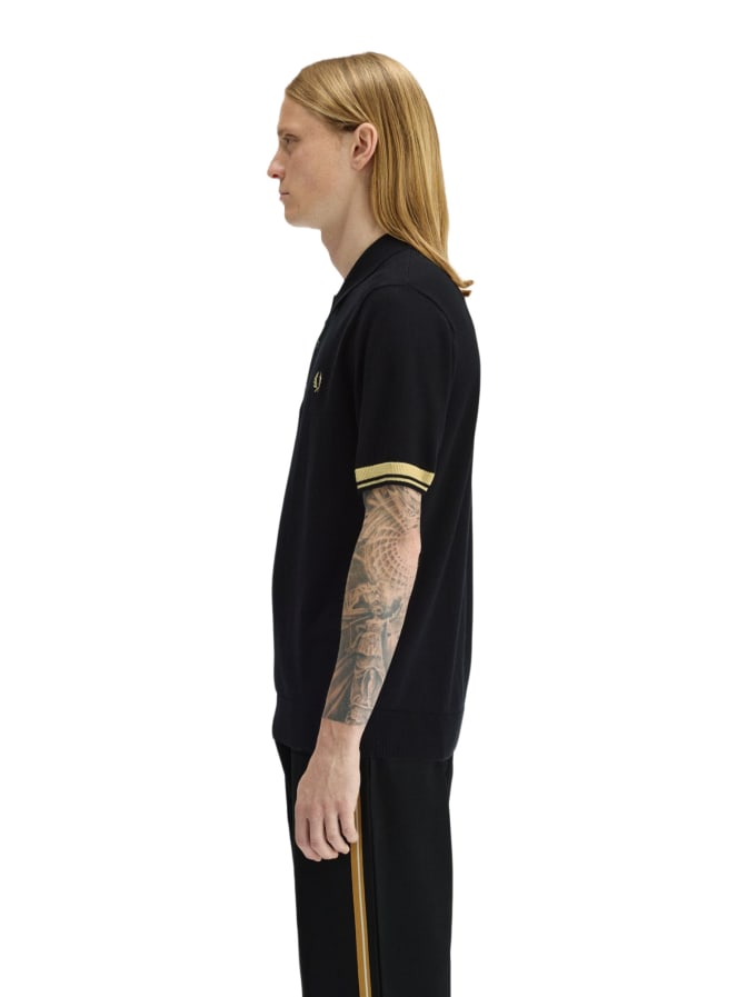 FRED PERRY Strick-Polo mit Kontrast-Bündchen bei Robert Ley