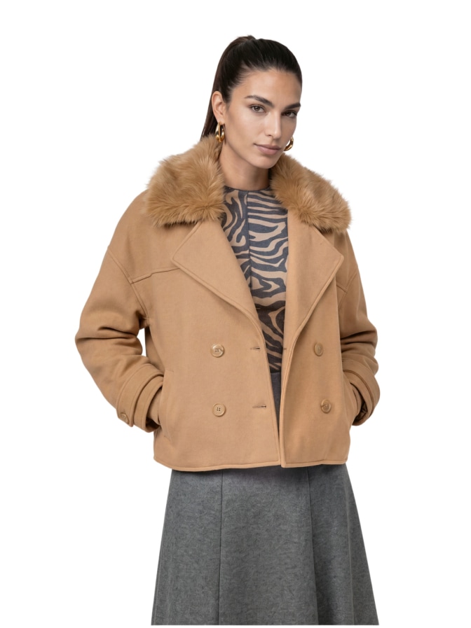 Monari Jacke mit Kunstfellkragen bei Robert Ley