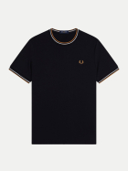 FRED PERRY T-Shirt mit Doppelstreifen p69-black bei Robert Ley