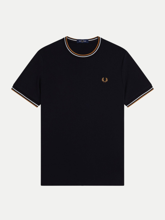 Fred Perry T-Shirt mit Doppelstreifen bei Robert Ley