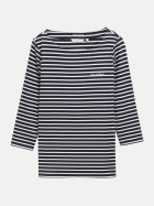 Tom Tailor Casual T-shirt mit Streifen-Muster 39839-navy blue offwhite stripe bei Robert Ley