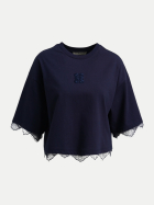 Smith & Soul Boxy-Fit T-Shirt mit Spitze 606-MARINE bei Robert Ley