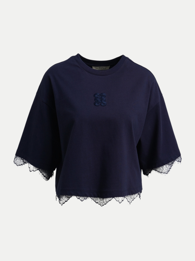 Smith & Soul Boxy-Fit T-Shirt mit Spitze bei Robert Ley