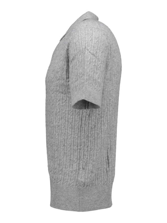 FTC Cashmere Strickpolo mit Zopfmuster bei Robert Ley