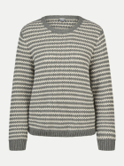 Rabe Moden Strickpullover mir Streifenmuster 7068-SCHIEFER bei Robert Ley