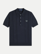 FRED PERRY Strickpolo mit Zopfmuster 608-navy bei Robert Ley