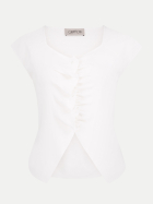 Cartoon Shirt mit Raffungen 1014-Offwhite bei Robert Ley