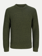 Jack & Jones Strickpullover mit Rundhalsausschnitt 176578002-Forest Night/Twisted Black bei Robert Ley