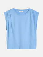 Marc O'Polo DENIM T-Shirt mit Faltendetails am Arm 4840-Flaxflower Blue bei Robert Ley