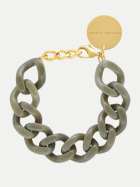 Vanessa Baroni Mini Flat Chain Bracelet light olive marble bei Robert Ley