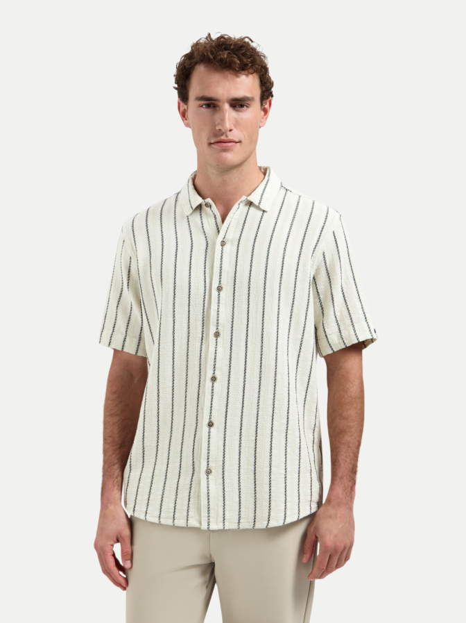 NO EXCESS Kurzarm Hemd mit Streifen Muster bei Robert Ley