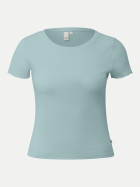 Q/S designed by Slim-Fit Ripp- Shirt 6147-BLUE GREEN bei Robert Ley