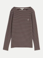 Tom Tailor Casual Langarmshirt mit Streifenmuster 40822-brown white stripe bei Robert Ley