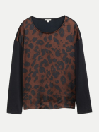 Tom Tailor Casual Langarmshirt mit Leo-Print 39039-brown black big leo print bei Robert Ley
