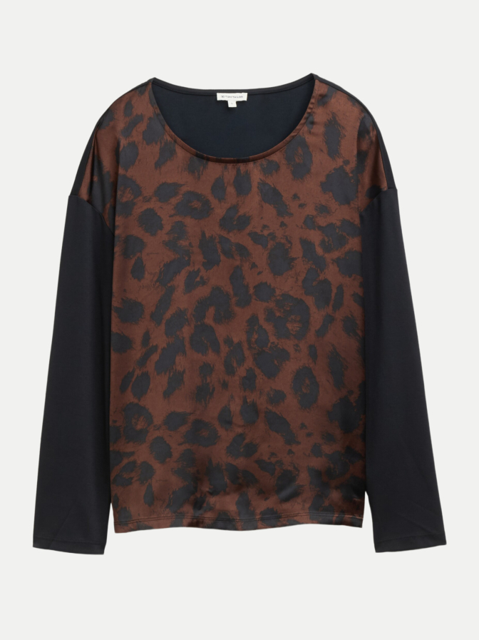 Tom Tailor Casual Langarmshirt mit Leo-Print bei Robert Ley