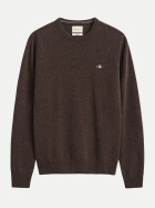 Gant Rundhalspullover aus Lambswool 280-DK BROWN MELANGE bei Robert Ley