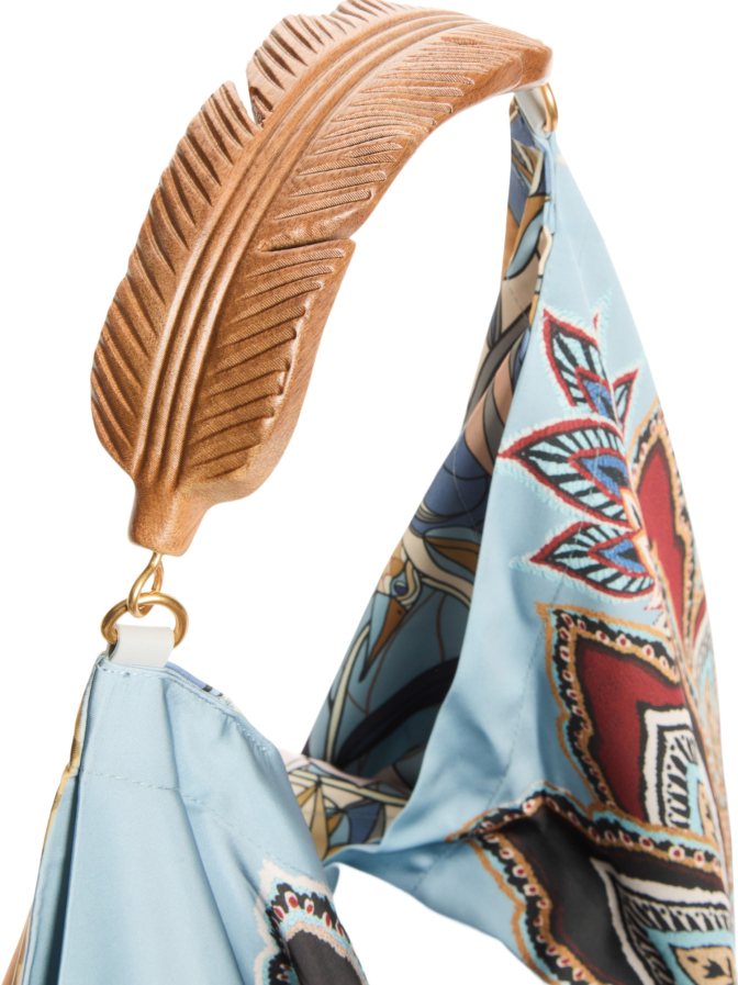 Farm Rio Satin-Tuch Hobo Tasche mit Holzgriff bei Robert Ley